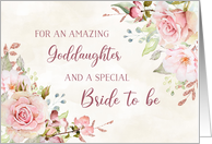 Pink Watercolor Flowers Goddaughter Bridal Shower