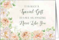 Happy Birthday Niece Pastel Spring Flowers card