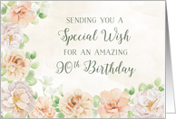 Happy 90th Birthday Pastel Spring Flowers card