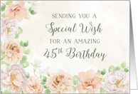 Happy 45th Birthday Pastel Spring Flowers card