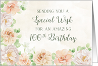 Happy 100th Birthday Pastel Spring Flowers card