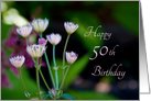 Happy 50th Birthday - Tiny Flowers card