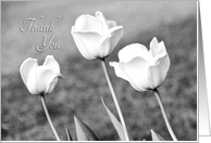 Bridal Shower Hostess Thank You - Black and White Tulips card