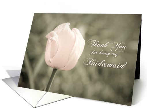 Thank You Bridesmaid - Pink Tulip card (450925)