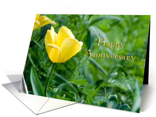 Yellow flower employee anniversary card (452363)