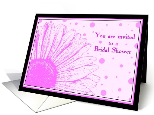 Pink flower Bridal shower invitation card (456961)