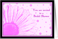 Pink flower Bridal shower invitation card