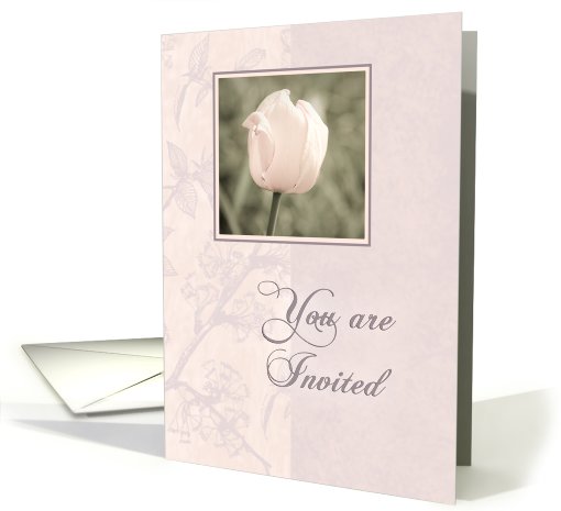 Pink tulip invitation card (460592)