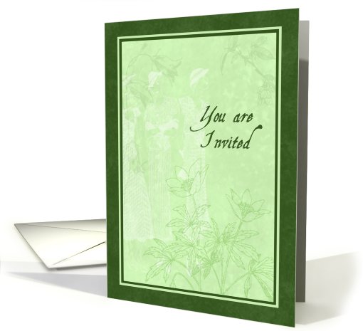 Green Flowers Invitation card (460722)