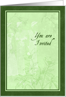 Green Flowers Invitation Card