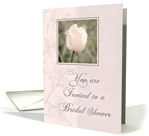Pink Tulip Bridal Shower Invitation card (460724)