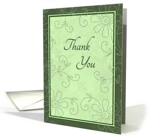 Bridal Shower Hostess Thank You - Green Floral card (468082)