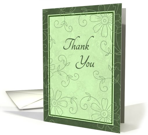 Thank You - Green Floral card (468088)