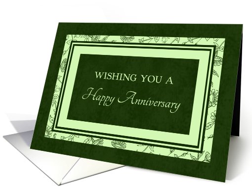 Employee Anniversary - Green Floral card (468255)
