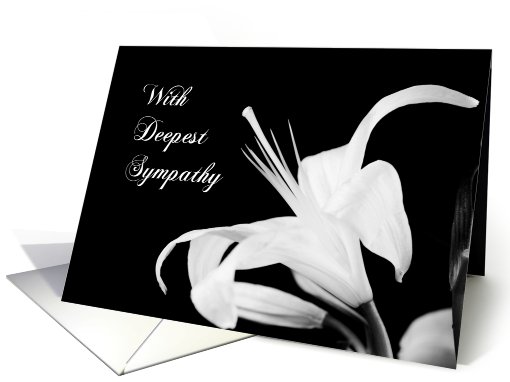 Black and White Lily Sympathy card (468277)