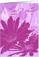 Purple Flowers Birthday Card