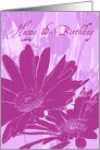 Purple Flowers 16th Birthday Card