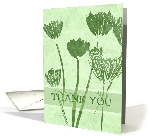 Green Flowers Thank You card (471216)