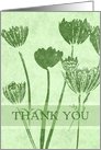 Green Flowers Thank You Card