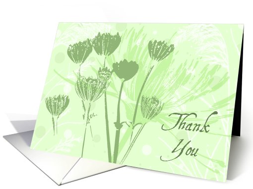 Green Flowers Thank You card (473658)