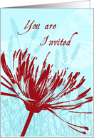 Red Flower Invitation card