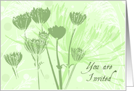 Green Flowers Invitation card