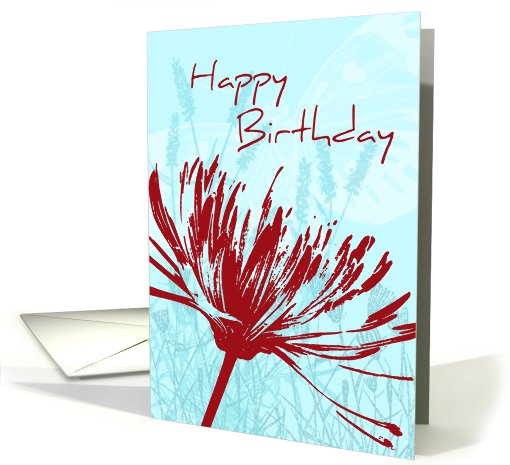 Red Flower Birthday card (474634)