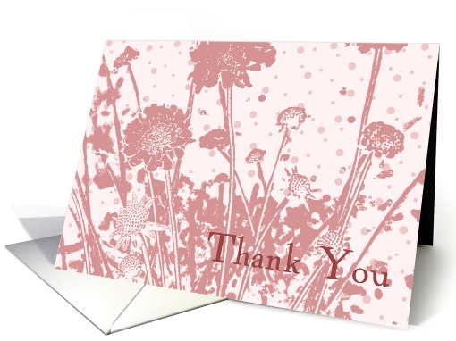 Pink Dots and Flowers Thank You card (475218)