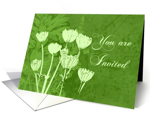 Green Flowers Invitation card (475741)