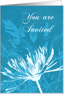 Blue Flowers Invitation Card