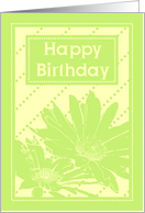 Green and Yellow Flowers Birthday Card