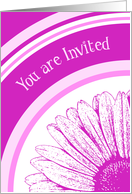 Pink Flower Invitation Card