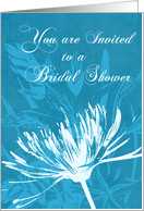 Blue Flower Bridal Shower Invitation Card