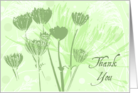 Green Flowers Thank You Bridesmaid Card