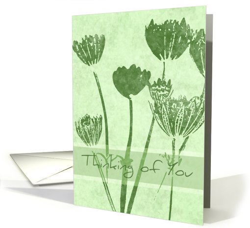 Green Flowers Thinking of You card (482722)