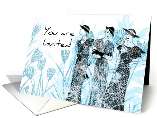 Blue Ladies Invitation card (482917)