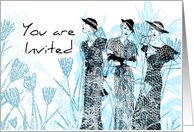 Blue Ladies Invitation Card
