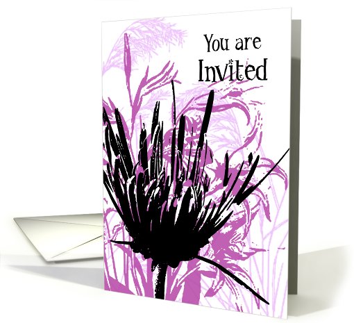 Purple Flowers Invitation card (482922)