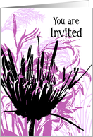 Purple Flowers Invitation Card
