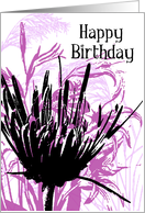 Purple Flowers Birthday Card