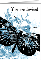 Blue Butterfly Invitation Card