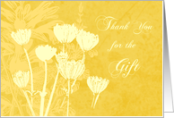 Yellow Flowers Thank You for the Gift Card