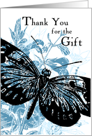 Blue Butterfly Thank You for the Gift Card