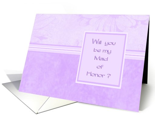Purple Will you be my Maid of Honor card (483582)