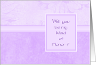 Purple Will you be my Maid of Honor Card