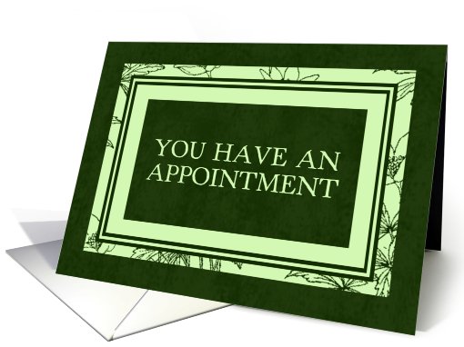 Green Appointment Reminder card (484768)