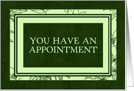 Green Appointment Reminder Card
