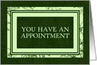 Green Appointment Reminder Card