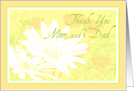 White Flowers Thank You Parents Card