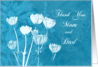 Blue Flowers Thank You Parents Card